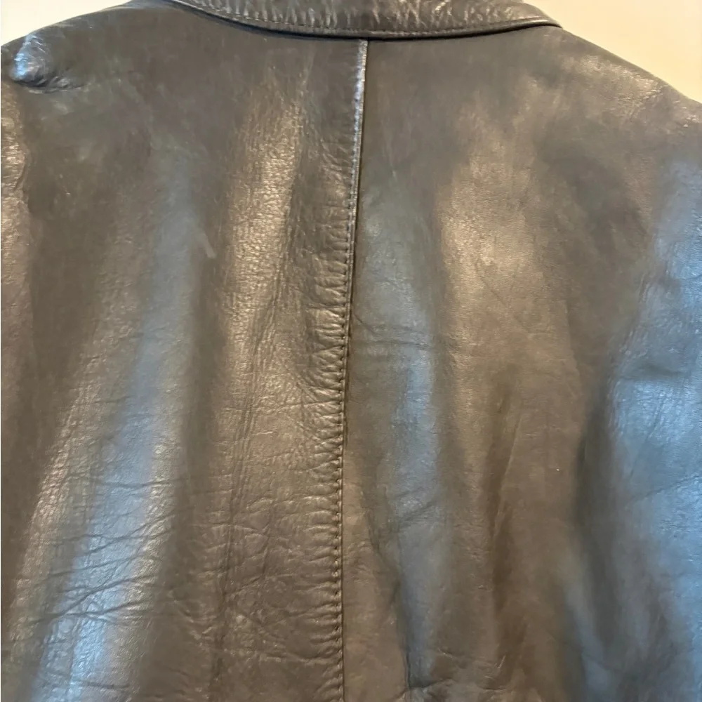AGV Sport Italian Leather Motorcycle  Black Moto Biker Racer Jacket  XL